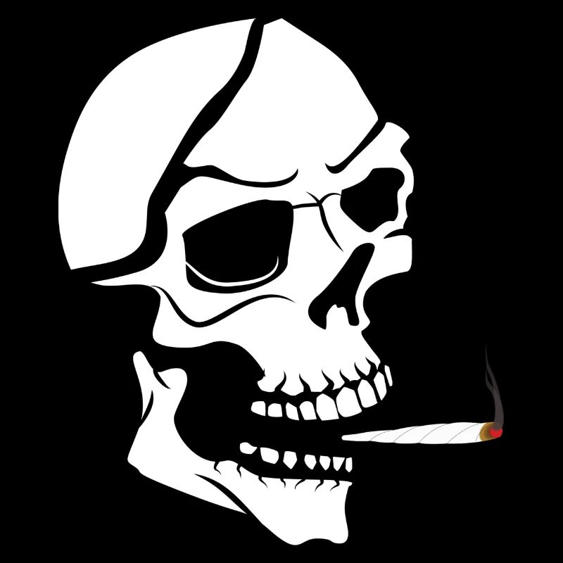 Gothique tête de mort joint squelette cigarette