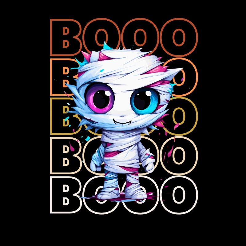 Chibi Unwind & Booo! Wrapped-up Mummy Tee!