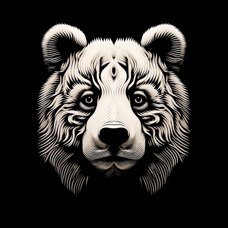 Abstract Op Art Bear Canvas - A Modern Wilderness
