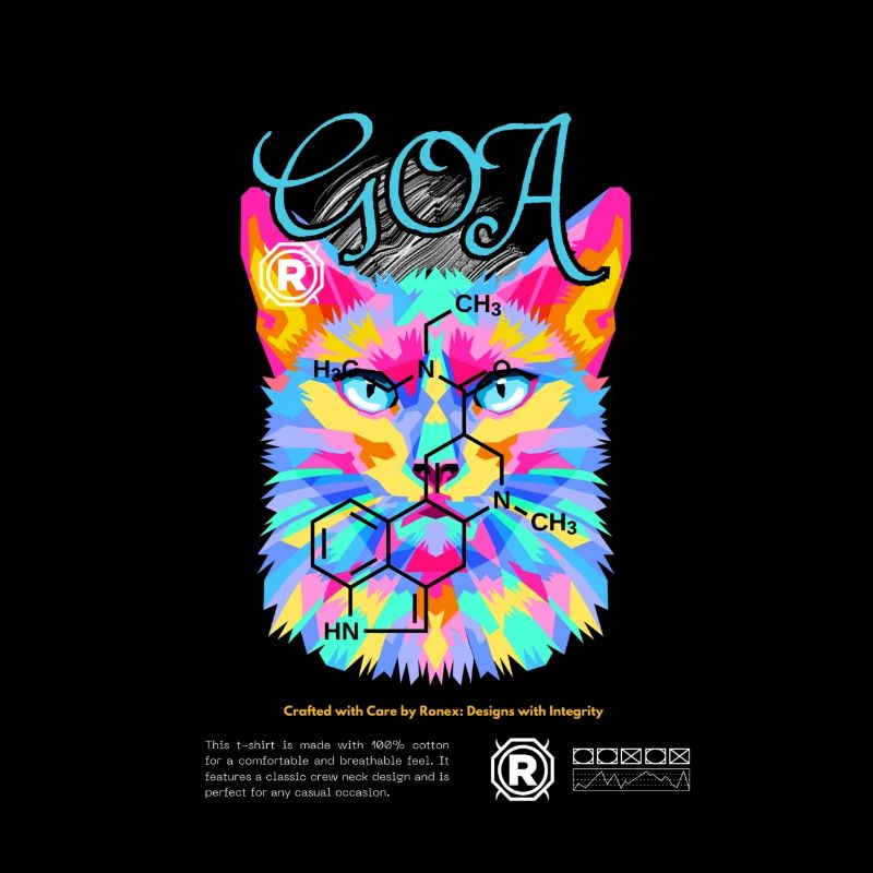 Goa Cat: LSD Abenteuer T-Shirt