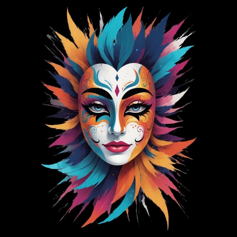 Mask decorated with feather