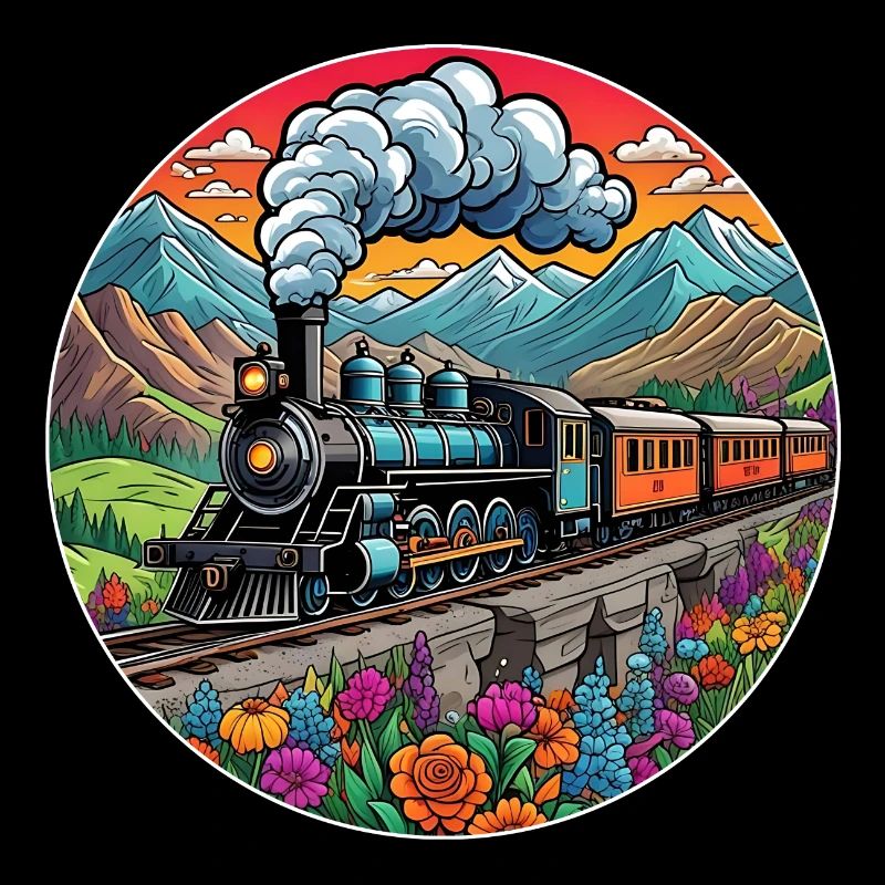 Nostalgischer Eisenbahnzug qualmender Lokomotive