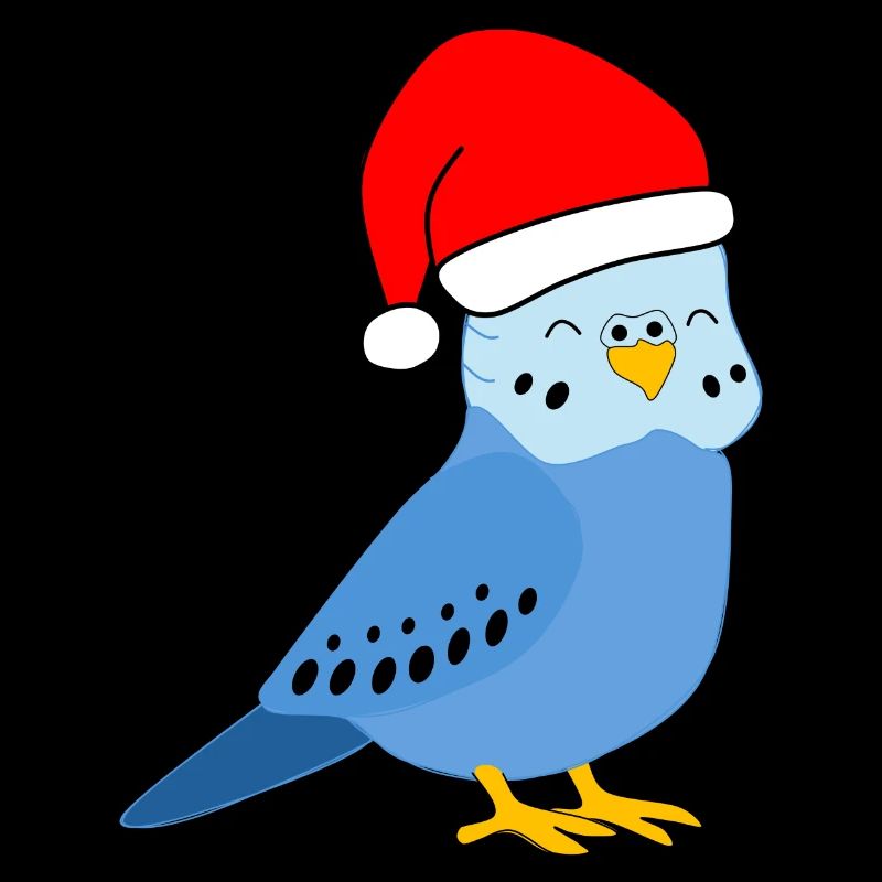 Noël - Perruche bleue festive