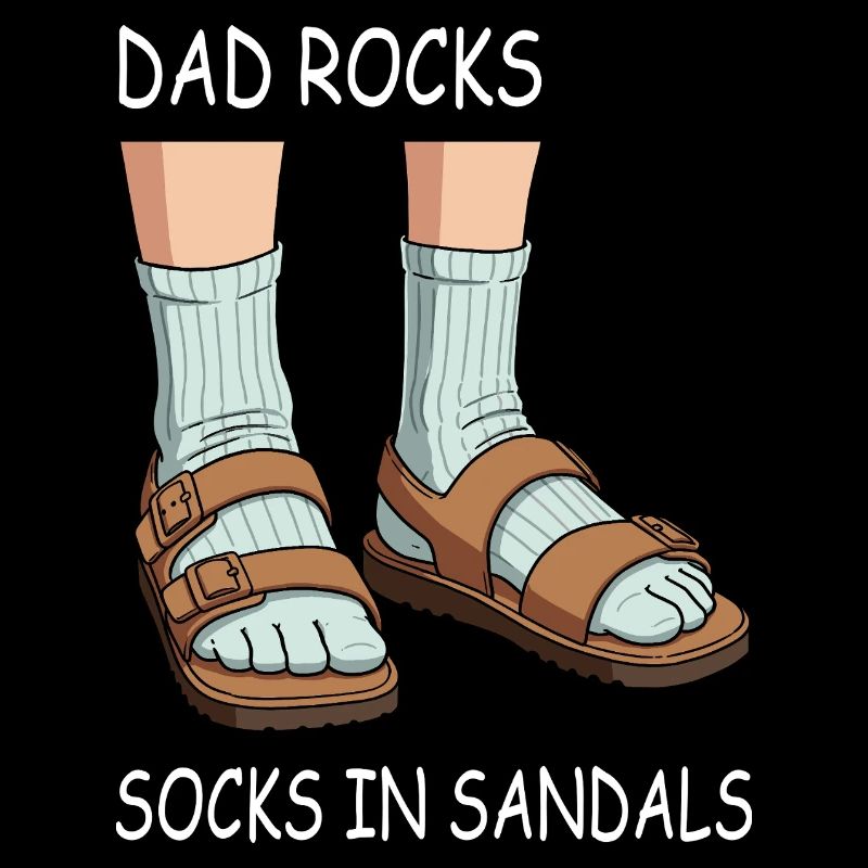 Dad rocks socks in sandals