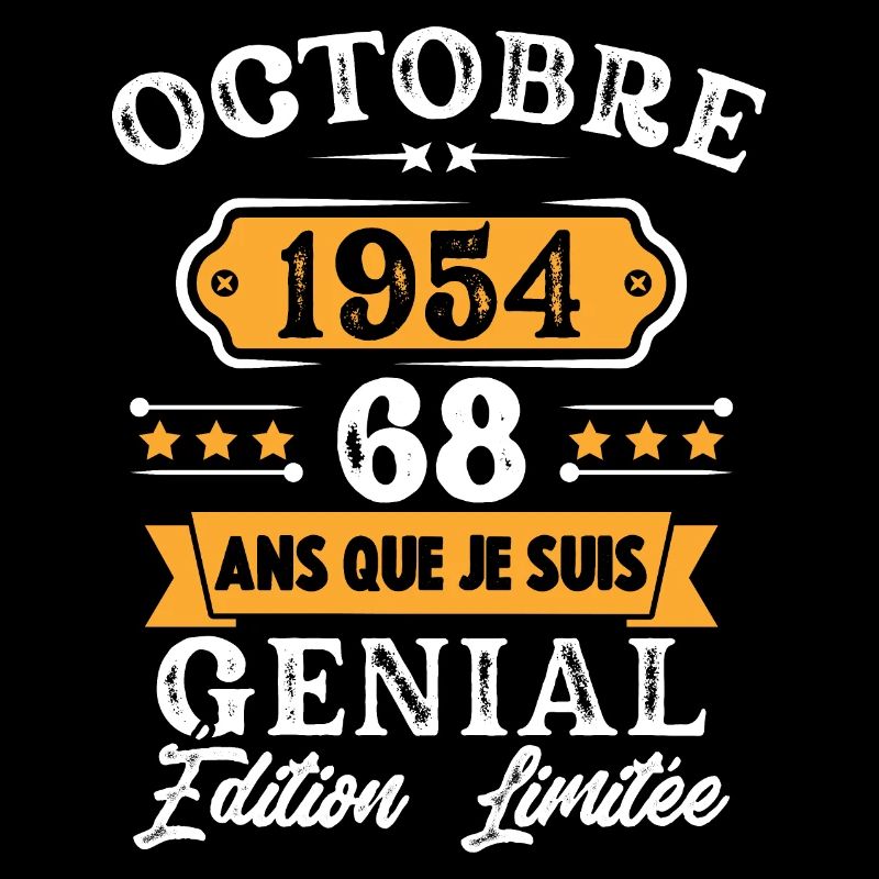 Cadeau D'anniversaire 68 Ans Octobre 1954 Rétro