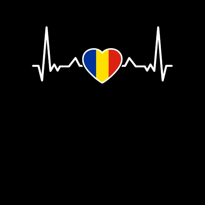 Roumanie Heartbeat Drapeau Roumain Roumain