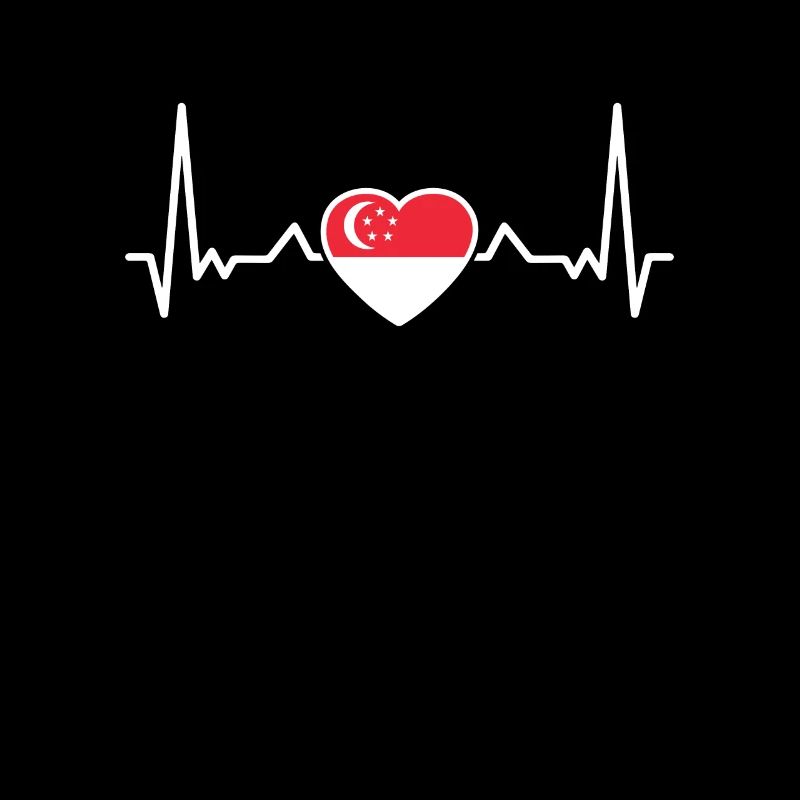 Drapeau de Singapour Heartbeat Singapour