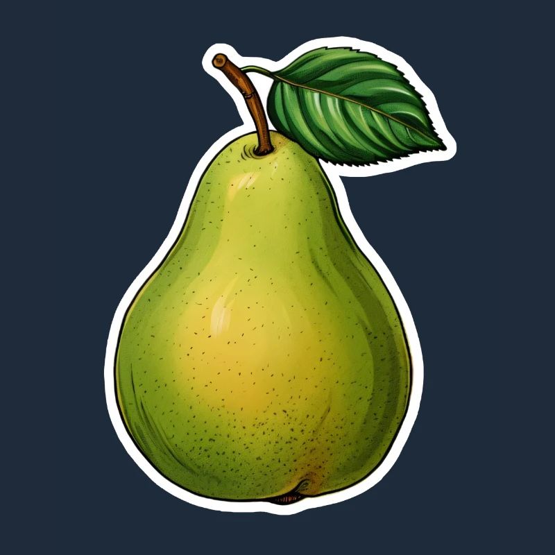 Pear with leaf