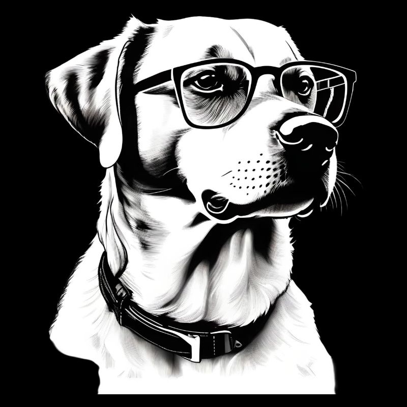 Cooler Labrador Hund mit Brille