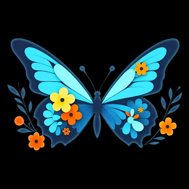 Papillon avec des fleurs