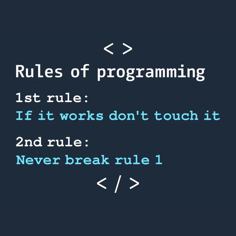 Rules of programming