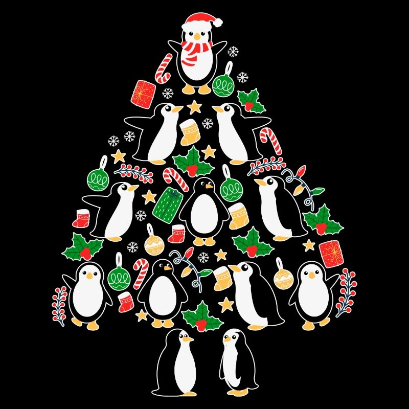 Weihnachts Baum Pinguine mit Lichtern Pinguin Spaß