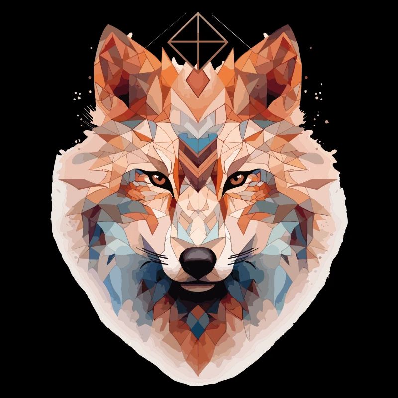Geometric wolf's head