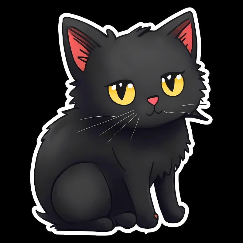 Autocollants de chats noirs mignons