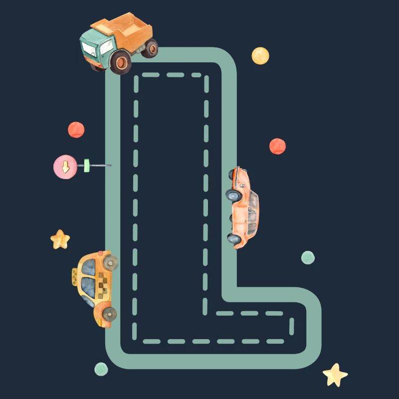 Letter l vehicle - personalized child gift