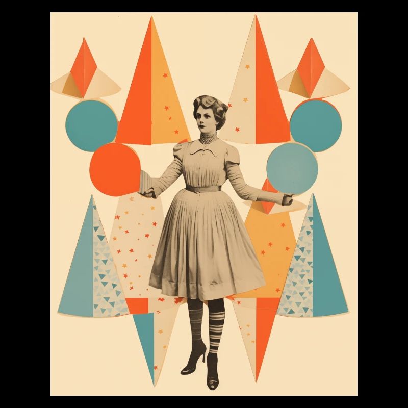 Collage de papier de dame de cirque
