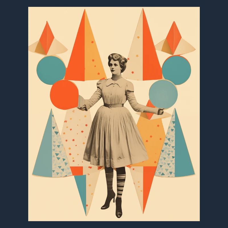 Collage de papier de dame de cirque