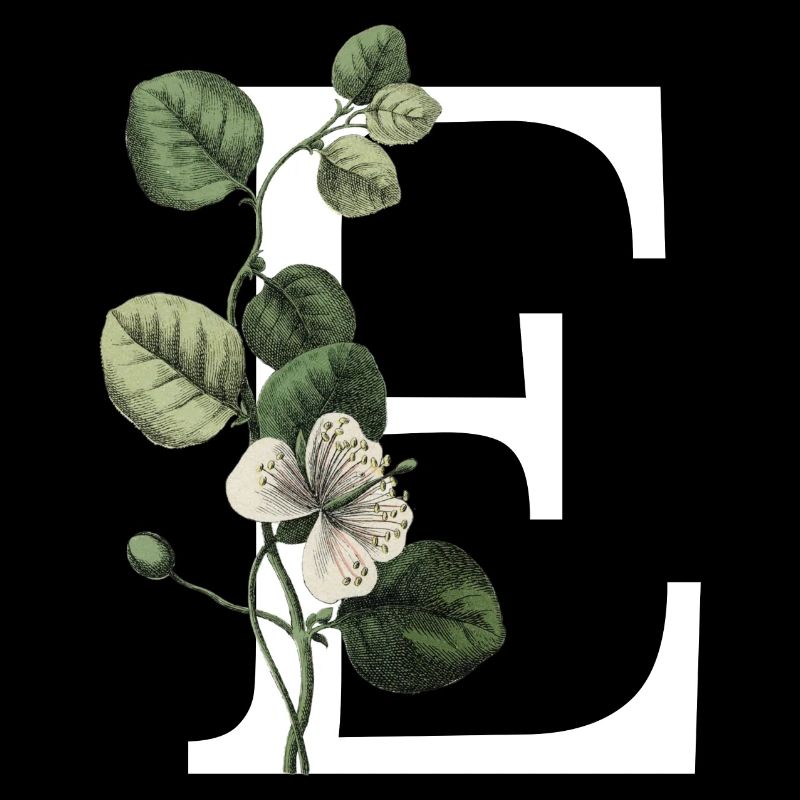 Green Botanical Letter E