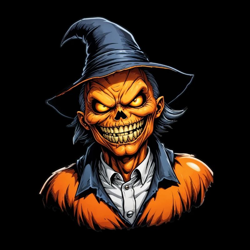 Halloween Kürbiskopf mit Hexenhut