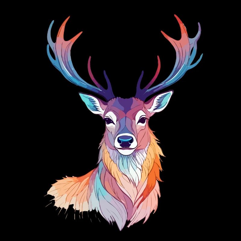 Stag Vector Art with Vibrant Colors Illustration