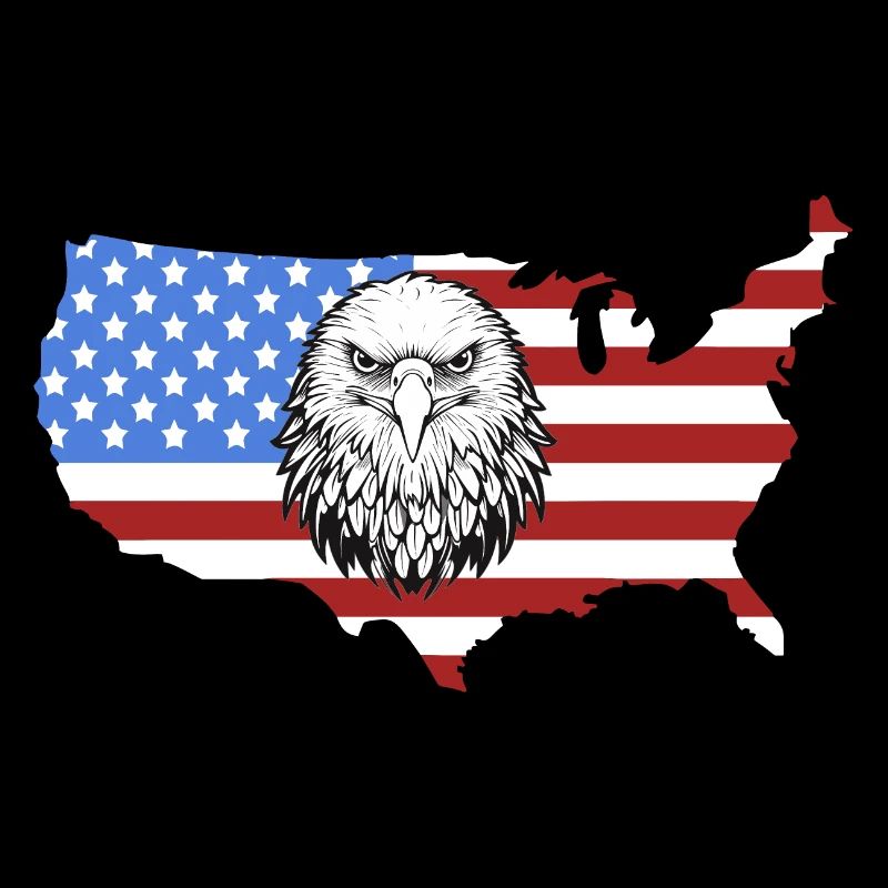 American Pride - A Patriotic Map with the Eagle