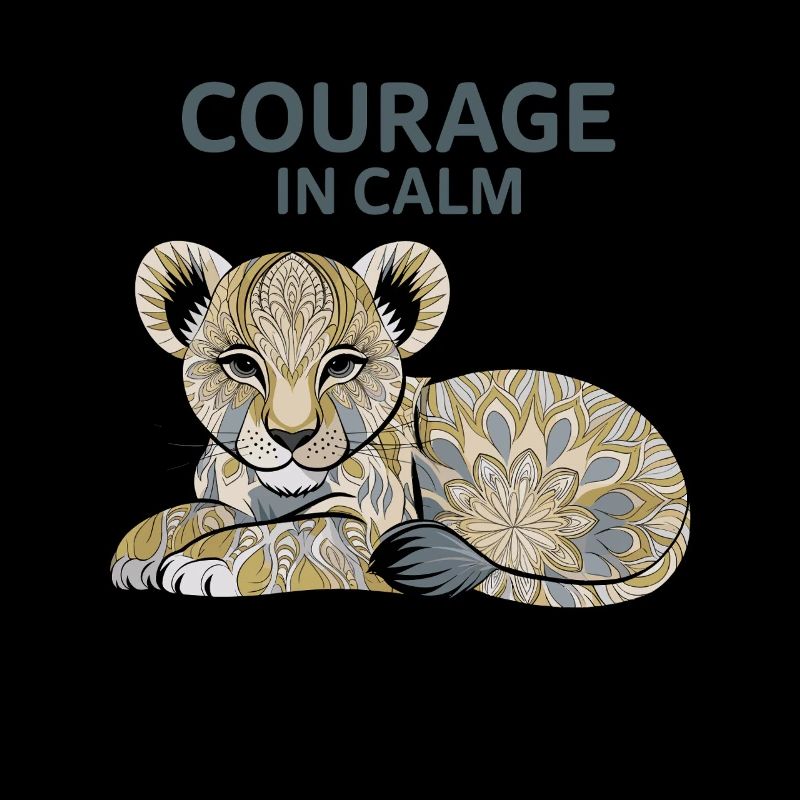 Mut in der Ruhe Löwe – Courage In Calm Design