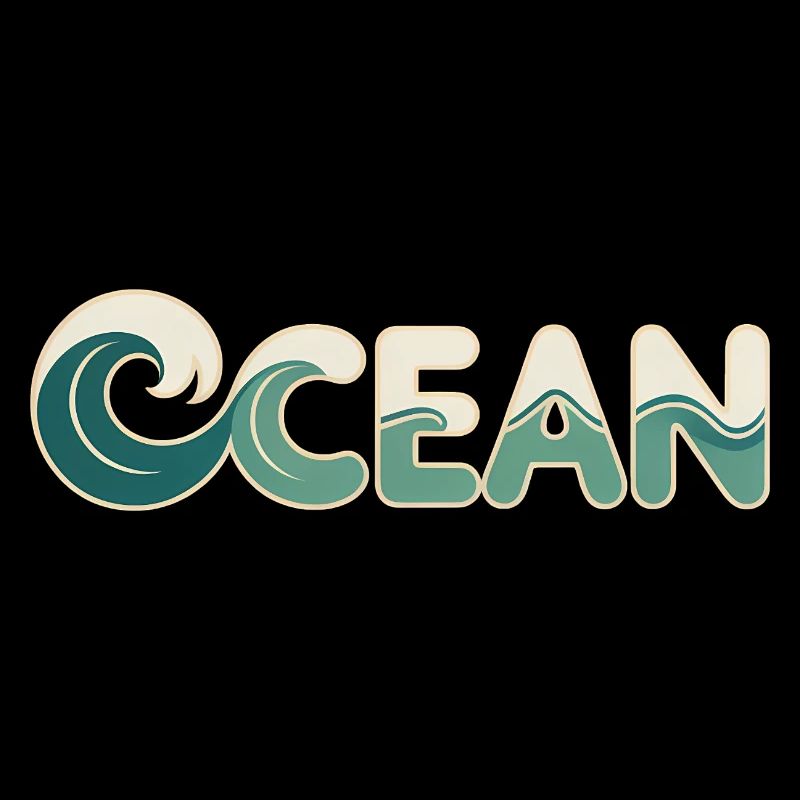 Océan - Logo de surfeur cool