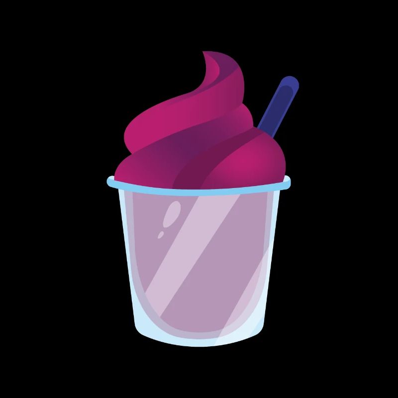 Slush ice cream red slush with straw