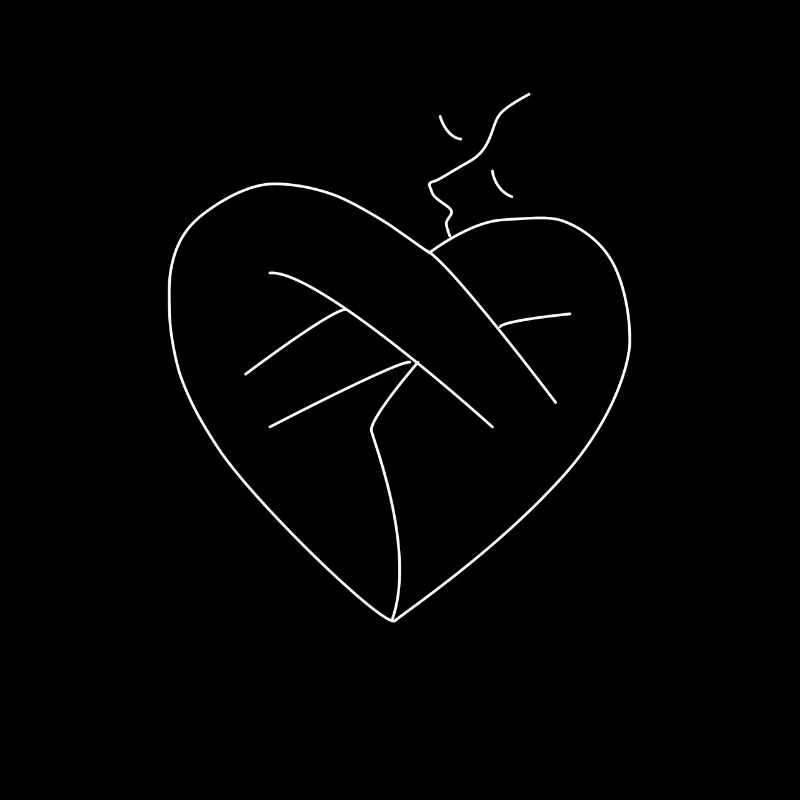 Heart loving hug embraced intimately