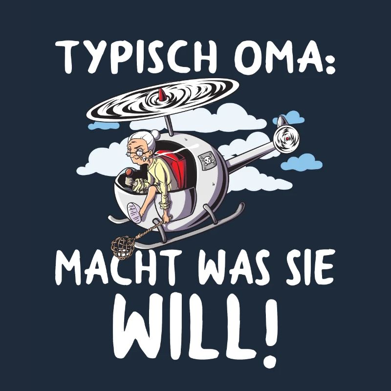 Typisch Oma Teppichklopfer Hubschrauber Aufpassen