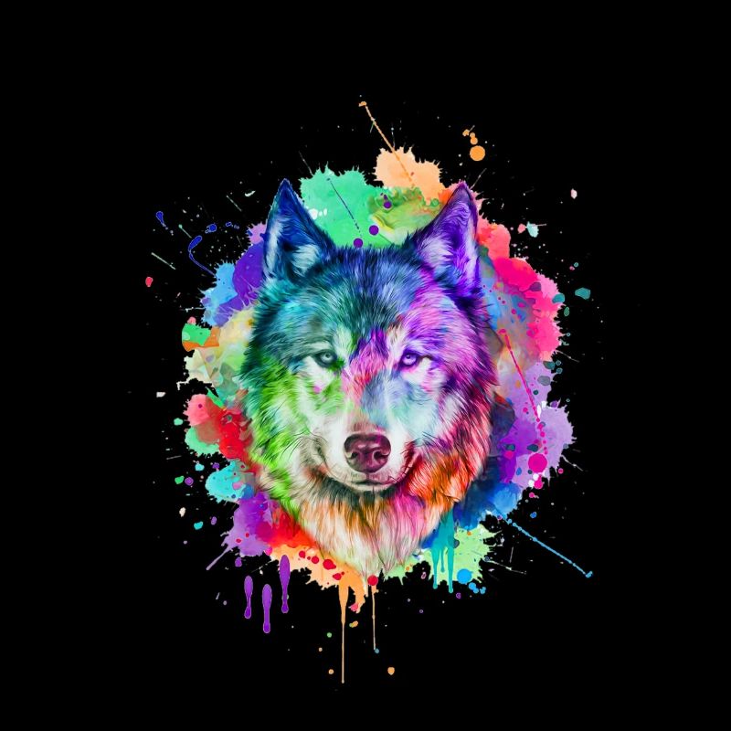 Aquarell Wolf Geschenk