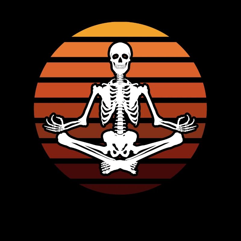 Yoga skeleton retro gift