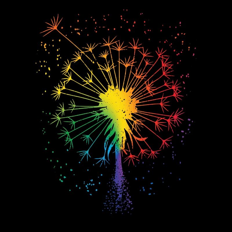 Pusteblume Tattoo Dandelion Regenbogen Löwenzahn