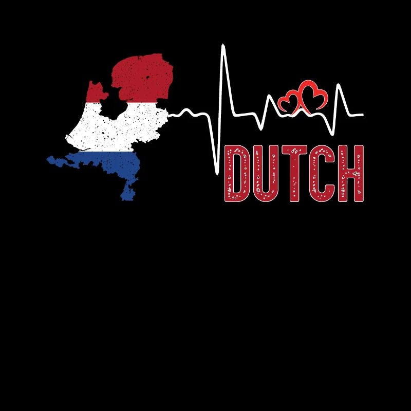 Netherlands Flag Map Heartbeat for Dutch Pride