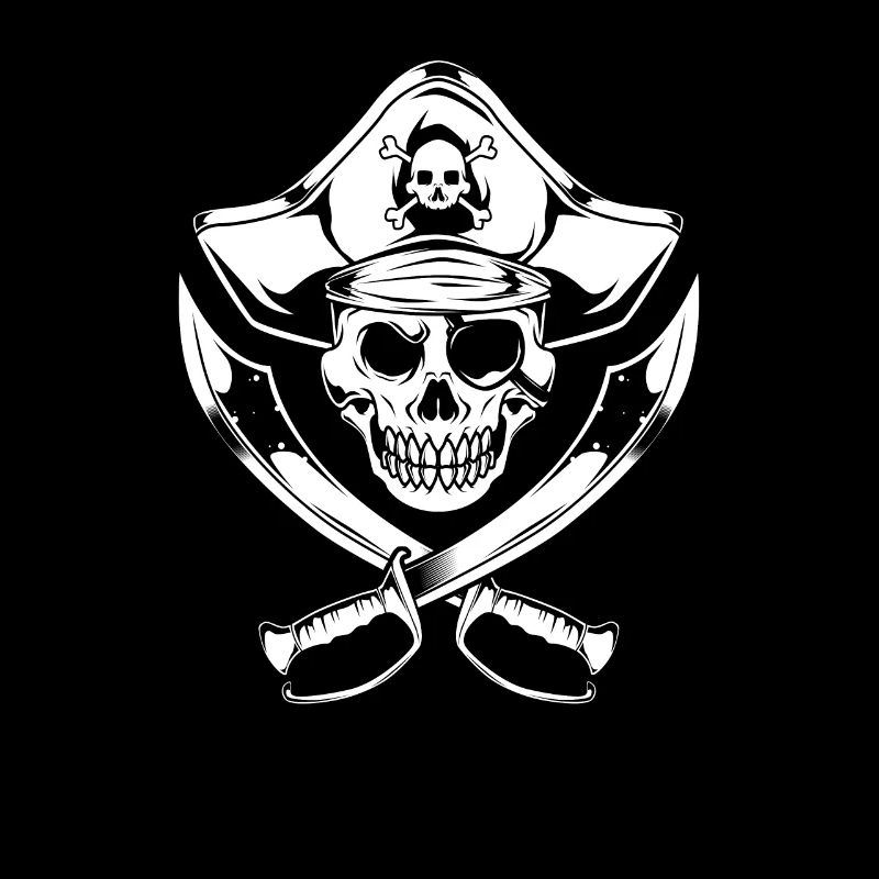 Drapeau de pirate avec sabres et crâne - Pirate