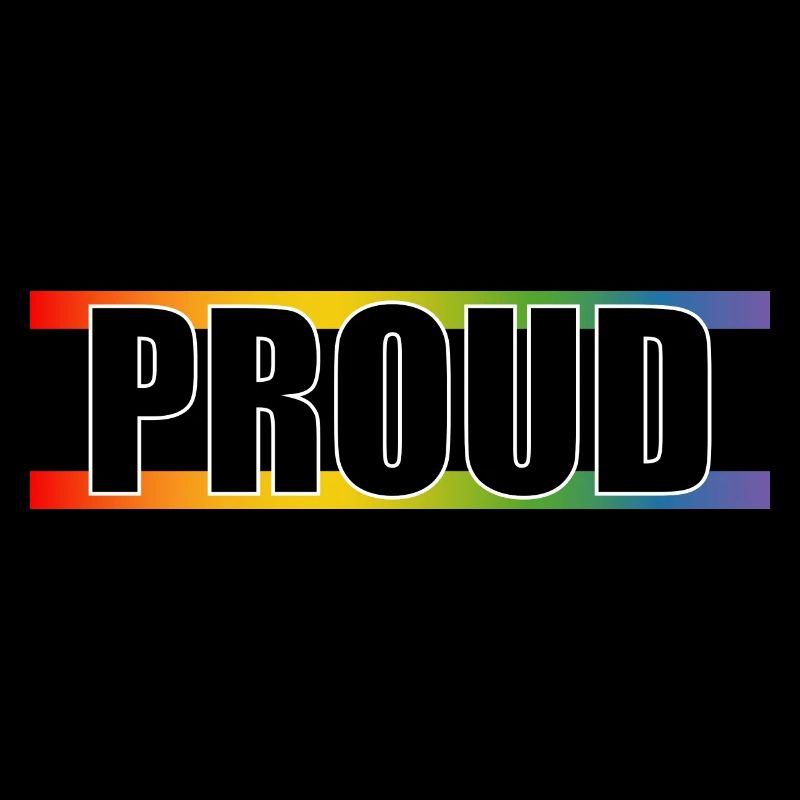 Regenbogen LGBT Proud white outline