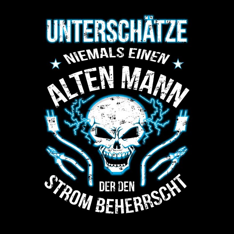 Elektriker Alter Mann der den Strom beherrscht