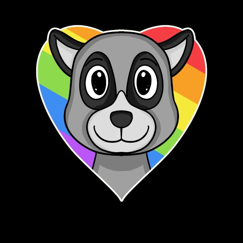 LGBT Tier Lemur Regenbogen Herz