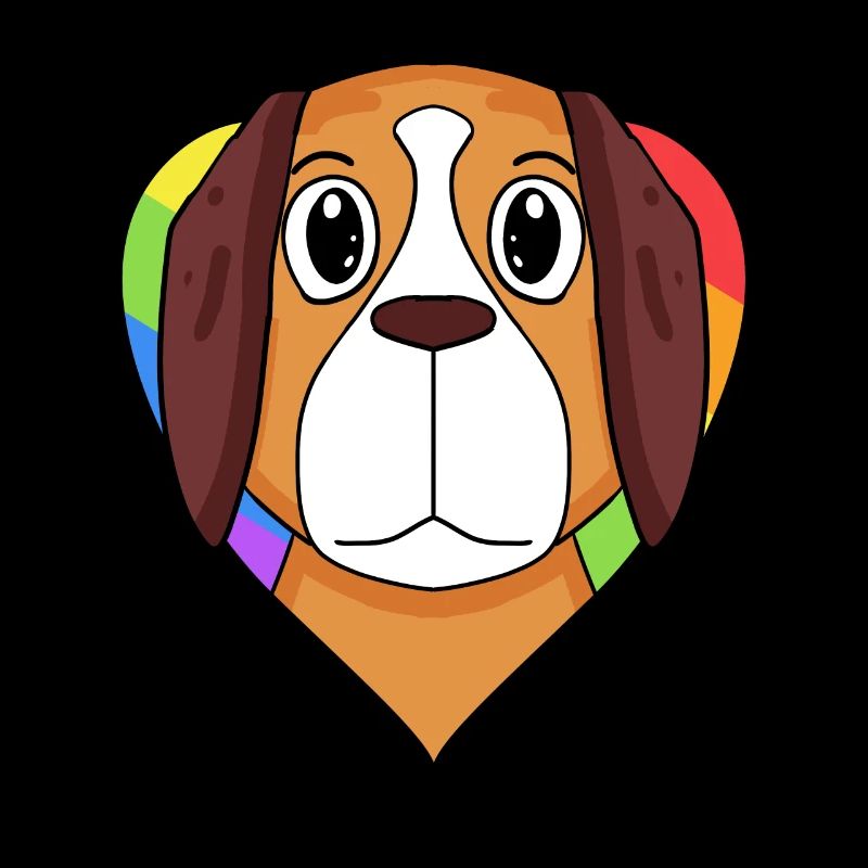 Bernhardiner Hund Regenbogen Herz