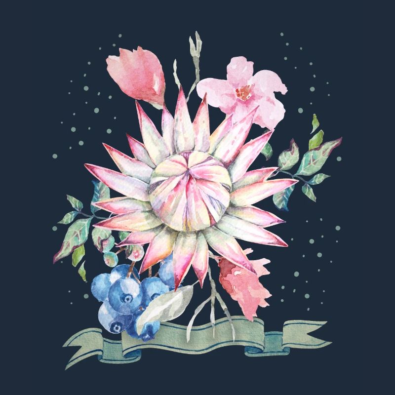 Aquarelle Protea, illustration protea