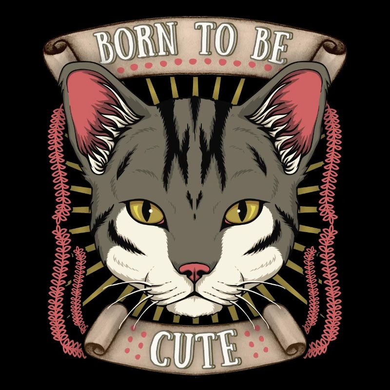 Drôle de chat, chat mignon, disant né pour être mignon