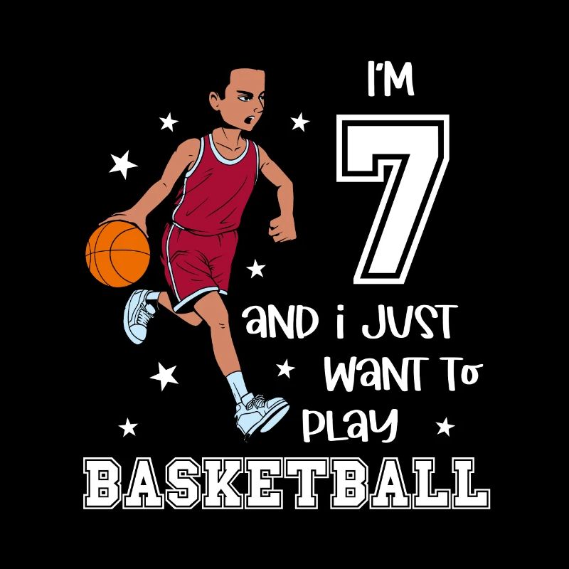 Junge spielt Basketball - Ich bin 7