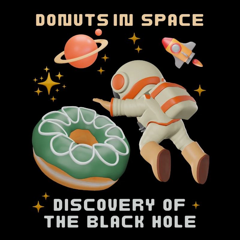 Donut-Space, Donuts-Black-Hole, lustiger-Astronaut