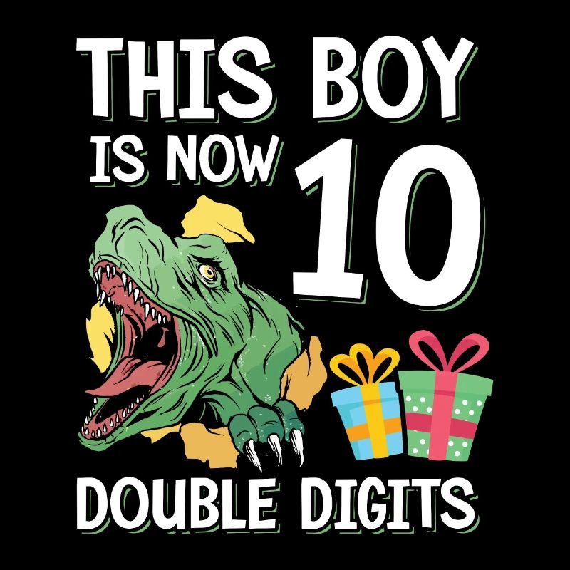 Boy Is Now 10 Double Digit Dino 10th Birthday