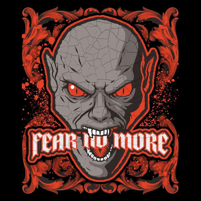 Devil Monster Saying Vintage Horror Skull