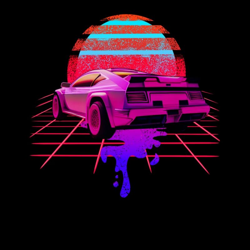 Retro Wave Car 80s Skyline Vaporwave