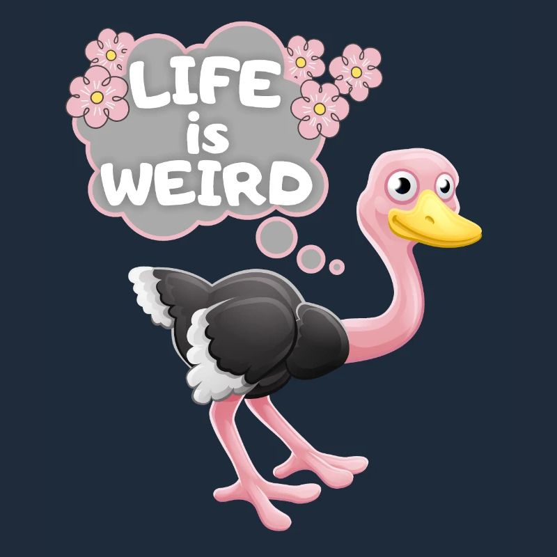 Strauß, Vogel Strauß lustiger Spruch Comic