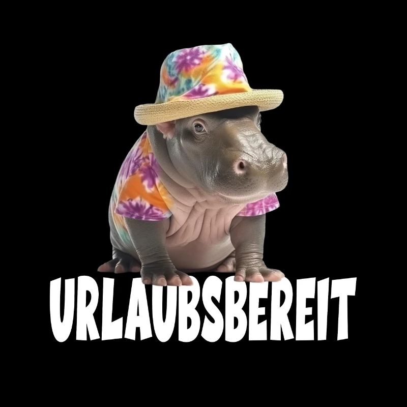 Nilpferd Sommerhut Urlaubsbereit Urlaub