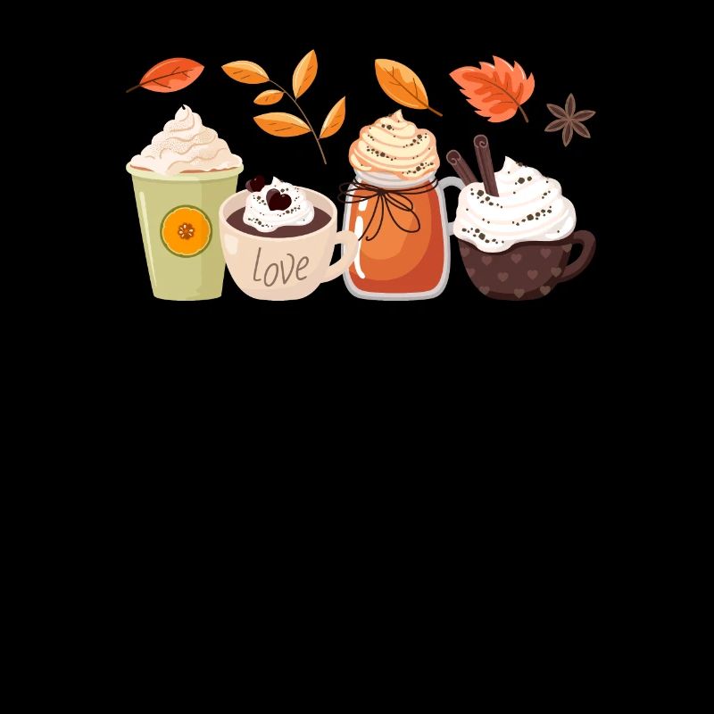 Herbst Kaffee Pumpkin Spice Latte Herbstblätter