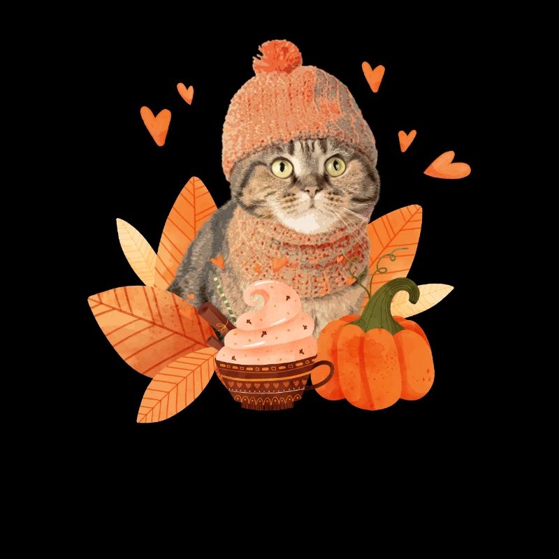 Mignon chat Pumpkin Spice drôle d’automne
